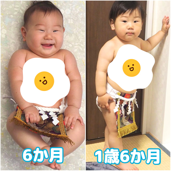 【名入れOK】赤ちゃん化粧まわし「えびすこくん」《凛々しい虎・黄色1》男の子のこどもの日・端午の節句・初節句記念撮影衣装 10枚目の画像