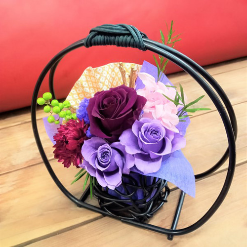 和風 プリザーブドフラワー ギフト 古希 喜寿 古希のお祝い 喜寿の