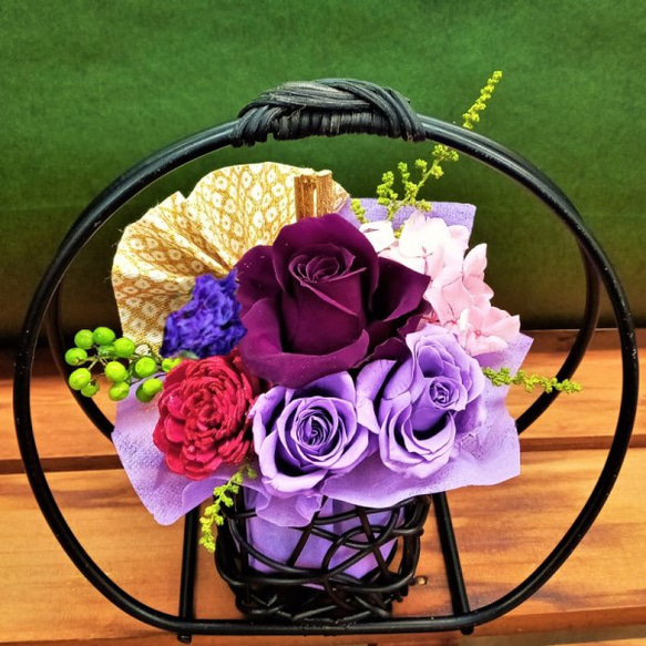 和風 プリザーブドフラワー ギフト 古希 喜寿 古希のお祝い 喜寿の