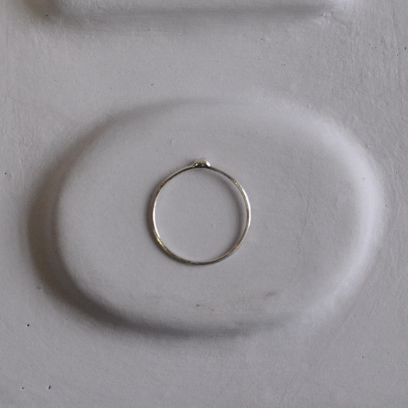 一粒の雫のシルバーリング/0.8mm丸線/サイズ指定可 2枚目の画像