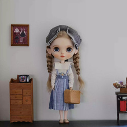 オビツ24用　ブライス可愛いお洋服4点セット ブライス服 綿麻 3点セット ドール服 ob22ob24ドール衣装オビツ24