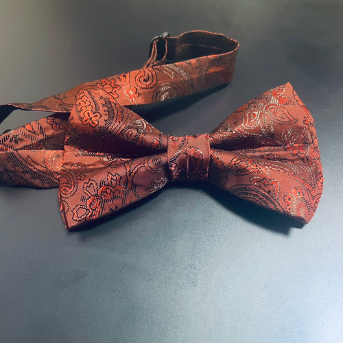 蝶ネクタイ オーダーメイド ペイズリー(ワインレッド) ネクタイ・蝶  