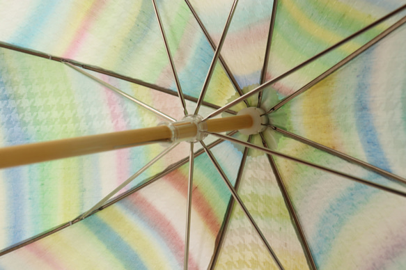 手描き晴雨兼用日傘『虹の根元に着いた時』（着物にも洋服にも・限定一本） 10枚目の画像