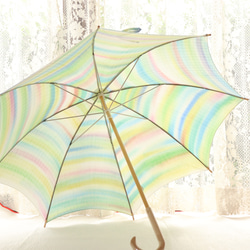 手描き晴雨兼用日傘『虹の根元に着いた時』（着物にも洋服にも・限定一本） 2枚目の画像