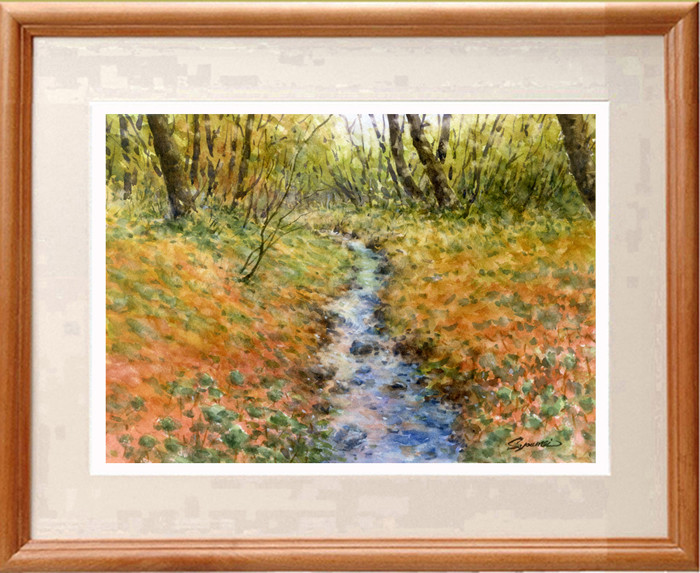水彩画原画 晩秋の雑木林 ＃609 絵画 syoumei 通販 16050987