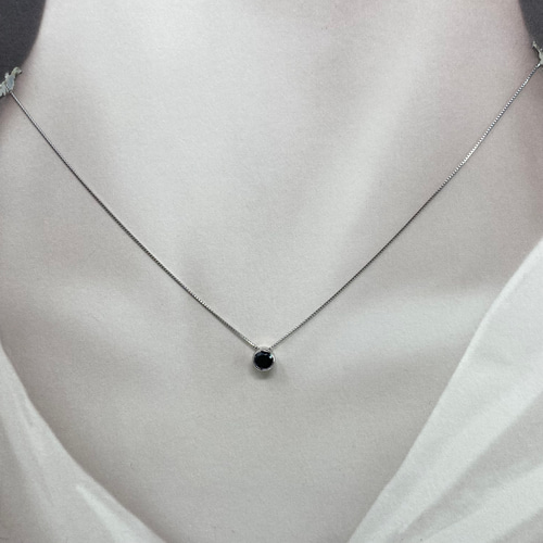 pt900 pt850 天然ブラックダイヤモンド 0.31ct ペンダントネックレス 