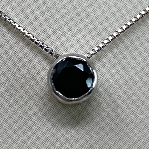 pt900 pt850 天然ブラックダイヤモンド 0.31ct ペンダントネックレス 