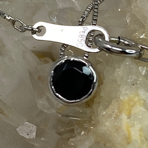 pt900 pt850 天然ブラックダイヤモンド 0.31ct ペンダントネックレス 