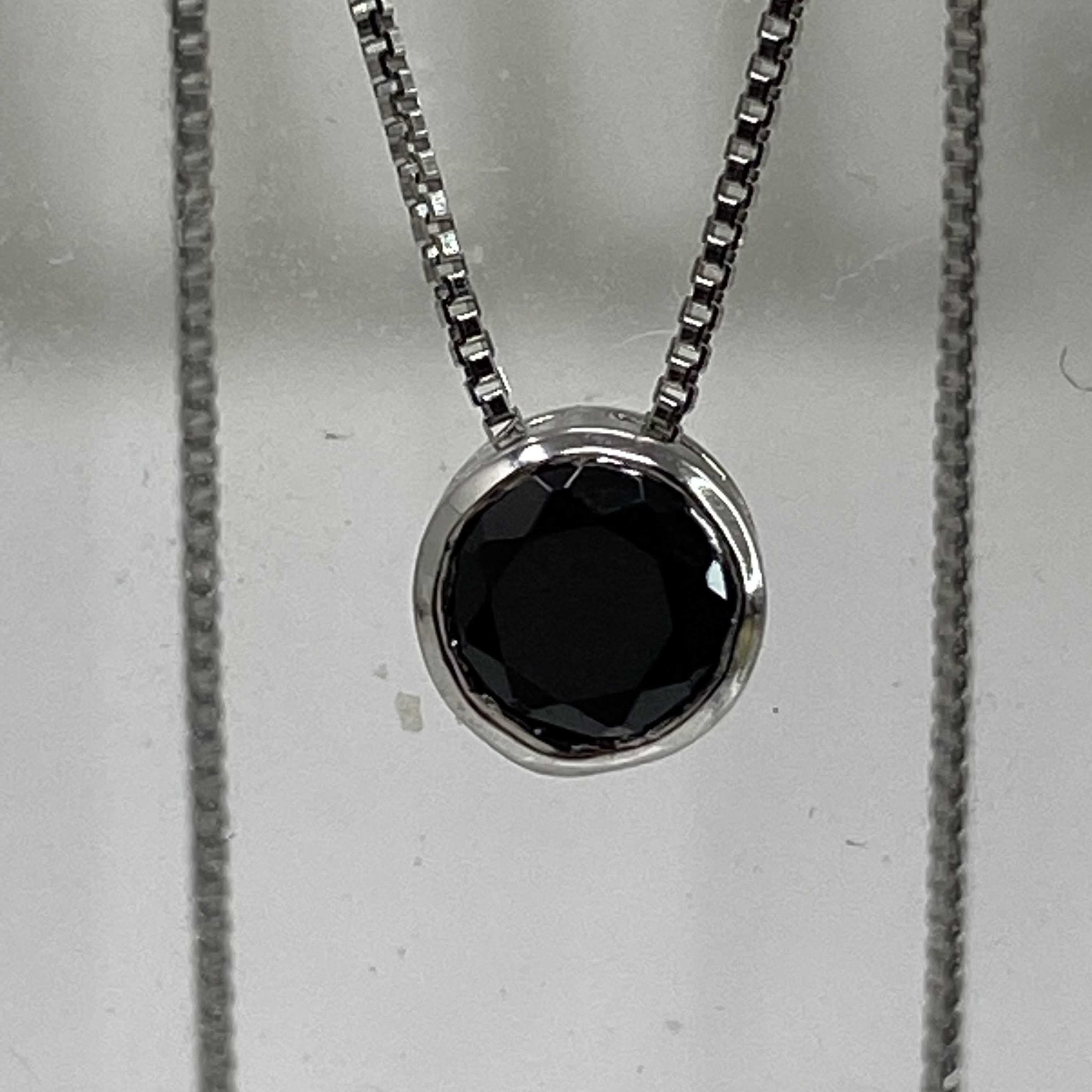 pt900 pt850　天然ブラックダイヤモンド　0.31ct ペンダントネックレス