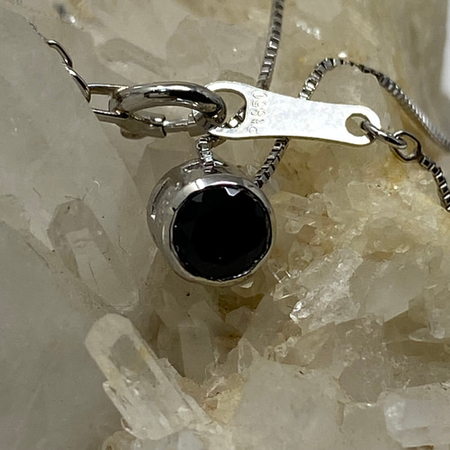 pt900 pt850 天然ブラックダイヤモンド 0.31ct ペンダントネックレス  