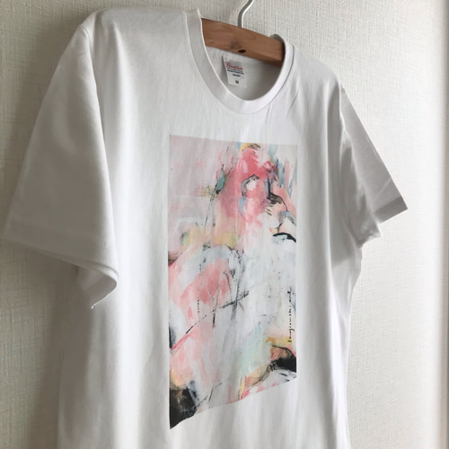 アートTシャツ【harmonie】抽象画/ショッキングピンク/親子コーデ