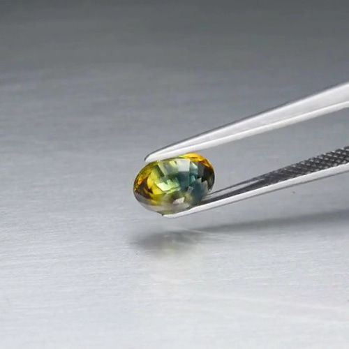 海外販売× バイカラー1.47ct VS ゴールデンイエロー\u0026ブルー 天然