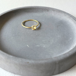 天然石　ブラジル産　シトリン　爪留めリング　指輪　silver925  18KGP 2枚目の画像