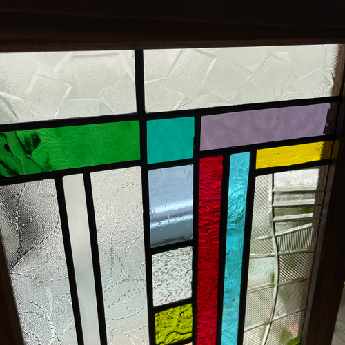 ステンドグラス　パネル　昭和レトロ　和モダン　　ガラス引き戸 ステンドグラス パネル 昭和レトロ ガラス引き戸+和モダン