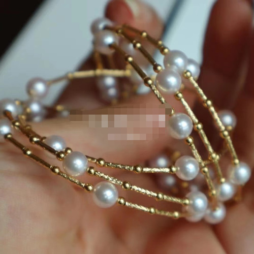 アコヤ真珠 ブレスレット akoya 6mm K18真珠鑑別書付き