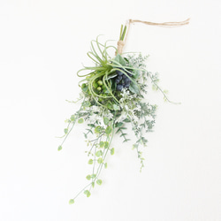 「送料無料」エアープランツ ミニスワッグリース 壁掛け（アーティフィシャルフラワー）観葉植物 7枚目の画像