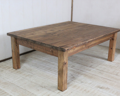 アンティーク　テーブル アンティーク風ローテーブル90 カフェテーブル リビングテーブル