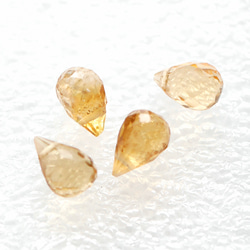 宝石質 非加熱 シトリン ドロップ（4粒）A 1枚目の画像