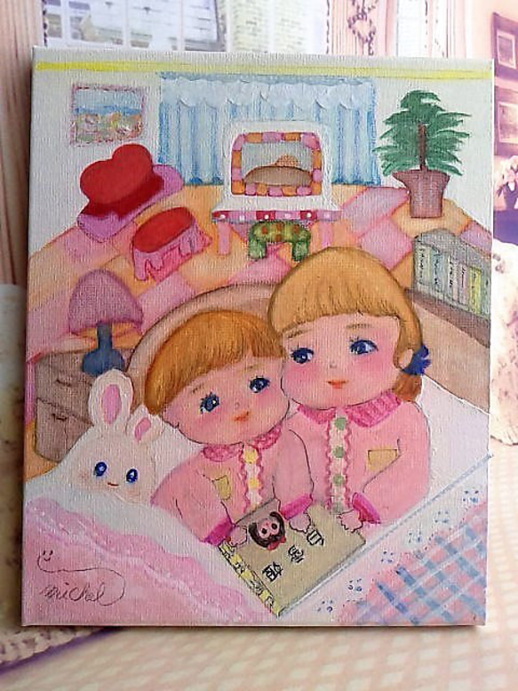 アート、イラスト、原画、絵具、水彩パステル、色鉛筆、子供、ほのぼの