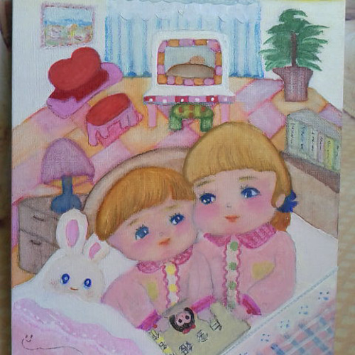 アート、イラスト、原画、絵具、水彩パステル、色鉛筆、子供、ほのぼの