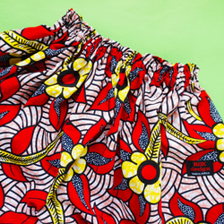 送料無料【アフリカンプリントのロングスカート】レッド 4枚目の画像
