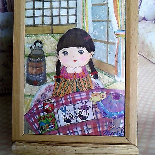 アート、イラスト、原画、絵具、切り絵、色鉛筆、子供、昭和レトロ