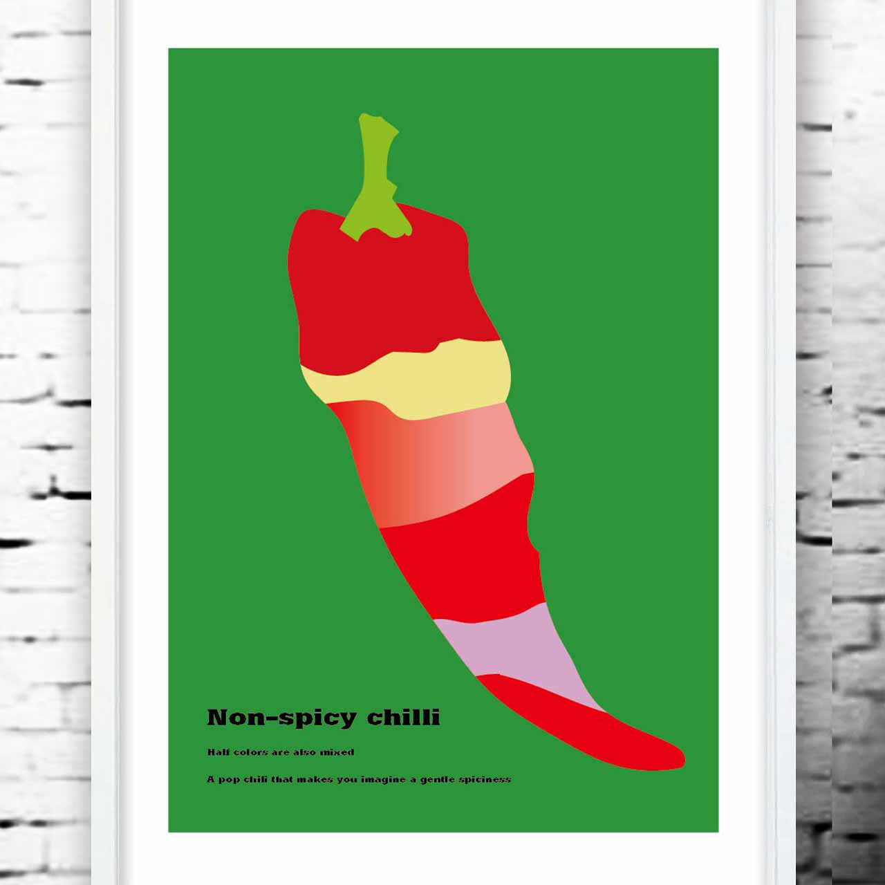 辛くない唐辛子　イラスト　ポスター　A4 A3 A2 A1　アートポスター　（アート　sei　新着順）　1509