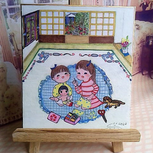 アート、イラスト、原画、水彩絵の具、パステル、色鉛筆、子供