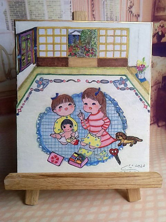 アート、イラスト、原画、水彩絵の具、パステル、色鉛筆、子供