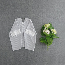 綿キュプラ　ポンチョプルオーバー袖口レース付き 1枚目の画像