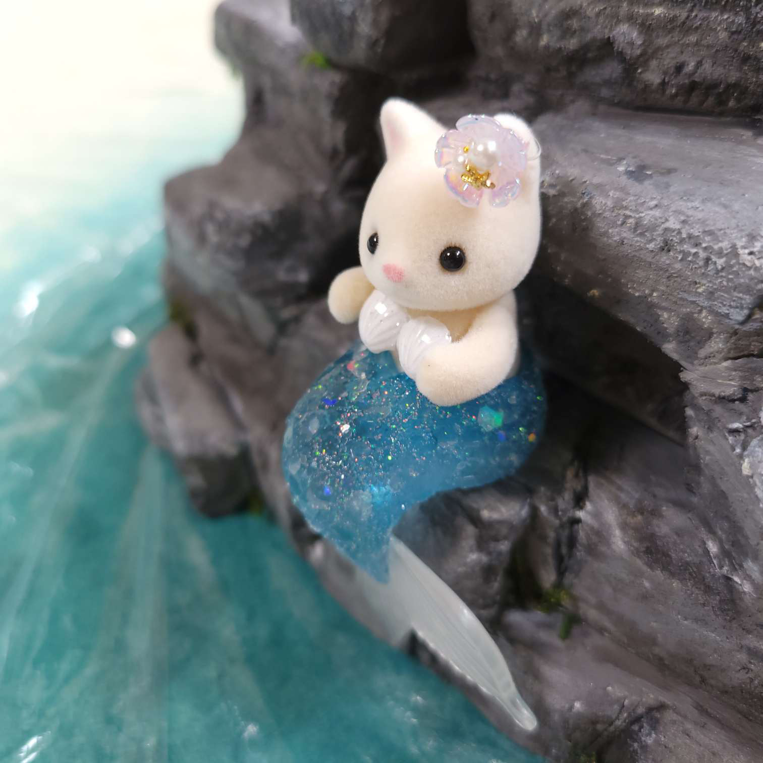 シルバニアファミリー 赤ちゃん服 人魚姫 ブルー 赤ちゃん海のお