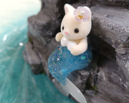 シルバニアファミリー 赤ちゃん服 人魚姫 ブルー 赤ちゃん海のお