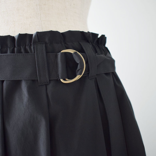 バルーンスカート：黒［SK33STBK］ ロングスカート（マキシ丈） skep