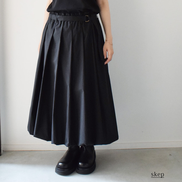 バルーンスカート：黒［SK33STBK］ ロングスカート（マキシ丈