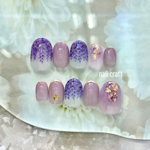 咲きこぼれる藤の花のネイルチップ ネイルチップ（つけ爪） nail craft