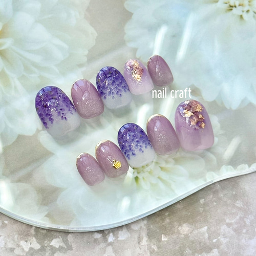 咲きこぼれる藤の花のネイルチップ ネイルチップ（つけ爪） nail craft