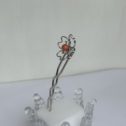 珊瑚玉付きかんざし　可愛い『桜』デザイン　ジュリコニア入り　　R50611H2 16枚目の画像
