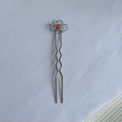 珊瑚玉付きかんざし　可愛い『桜』デザイン　ジュリコニア入り　　R50611H2 12枚目の画像