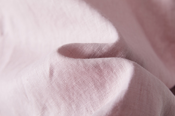 搶眼可愛的亞麻襯衫，荷葉邊領口。可前後穿。粉紅色. 230609-2 第10張的照片