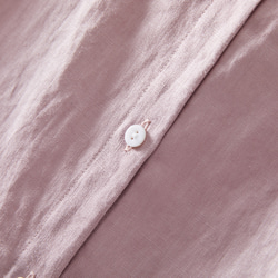 搶眼可愛的亞麻襯衫，荷葉邊領口。可前後穿。粉紅色. 230609-2 第7張的照片