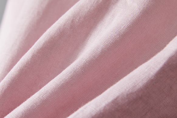 搶眼可愛的亞麻襯衫，荷葉邊領口。可前後穿。粉紅色. 230609-2 第9張的照片