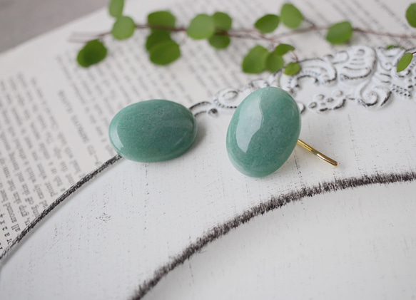 シュシュ ヘアゴム パワーストーン アベンチュリン