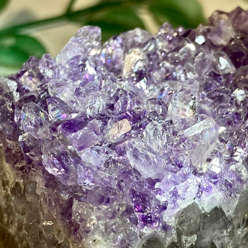 レインボー✨ アメジスト クラスター 原石 ラフストーン 紫水晶
