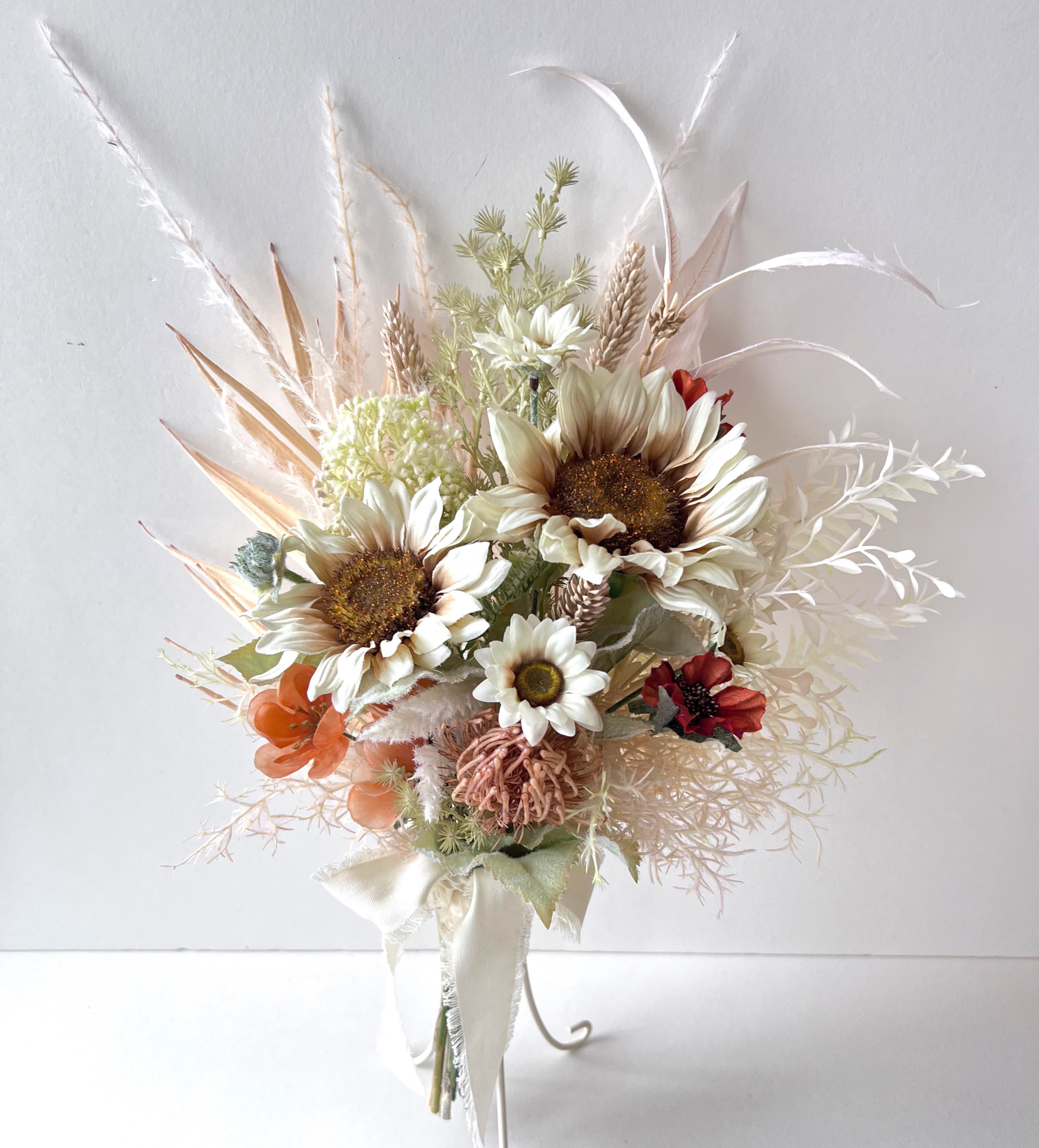 ひまわりのウエディングブーケ アーティフィシャルフラワー