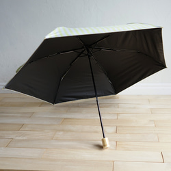 UVカット折りたたみ傘 stripe lemon 紫外線99.9%カット 晴雨兼用 163453 竹ハンドル 日傘 雨傘 18枚目の画像