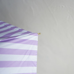 UVカット折りたたみ傘 stripe lilac 紫外線99.9%カット 晴雨兼用 163455 竹ハンドル 日傘 雨傘 17枚目の画像