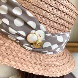 草帽❤️設計絲帶草編康康舞帽米色粉紅色L碼（頭圍58cm） 第4張的照片
