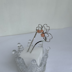 珊瑚彫り付きデザインかんざし　花・花・花　R50611H4 15枚目の画像
