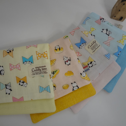 大きめ*パンダ*やわらかガーゼハンカチ4枚セット ハンカチ・手ぬぐい  