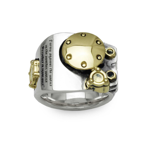 k18 silver メンズ　リング シルバー925 リング メンズ/k18/スチームパンク/シルバー